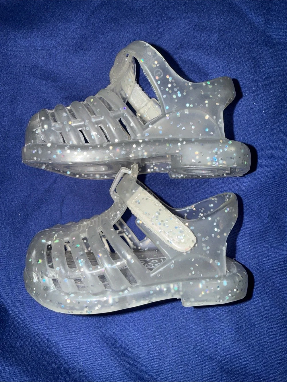 Teeny Toes Infant Clear Glitter Jelly Sandals Size 1